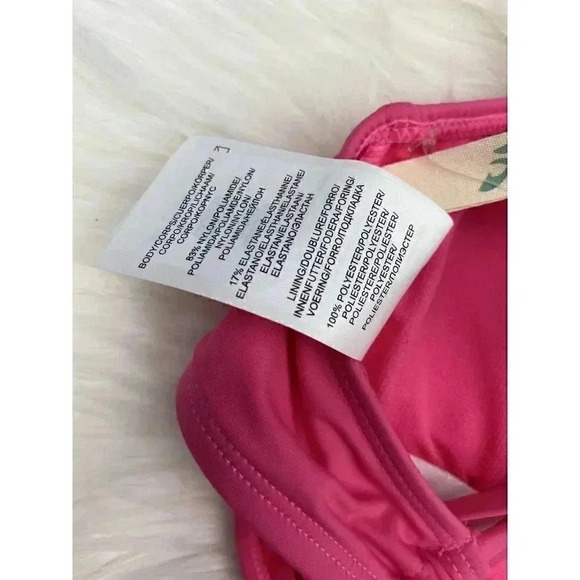 NWT $60 Hobie Women's Solid Strappy Lace up Front One Piece Swimsuit Pink Medium - Picture 8 of 9